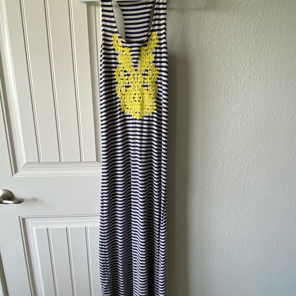 THML navy striped maxi dress